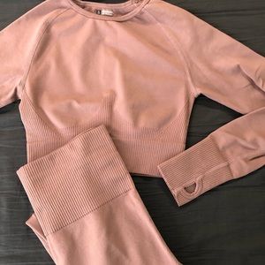Seamless Activewear Set - rose/ mauve pink - Size S